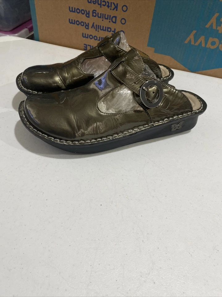 Zuecos Alegria Zapatos ALG-123 EURO 41 Cuero Verde Metálico por PG Lite Talla 10.5-11 Foto 2 de 4
