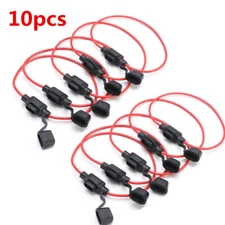 10 Pack Inline Fuse Holder to Accept 12V 30A Mini Blade Fuses Splash Proof Car