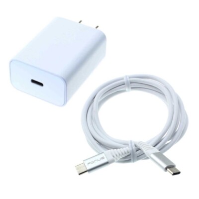 PD Type-C 18W Fast Home Charger 6ft USB-C Cable Power Cord for Phones Tablets