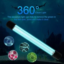 Aquarium UV-C Clean Light Submersible Waterproof Water Clean Lamp for Fish Tank