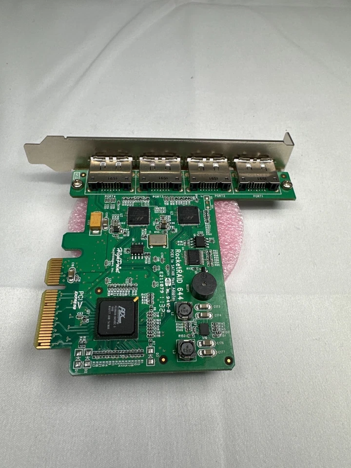 Controlador RAID PCIe HighPoint RocketRAID 644 4 puertos SATA 6Gb/s altura completa Foto 2 de 4