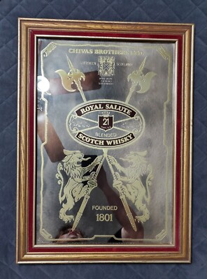 Royal Salute Scotch Whiskey Bar Mirror Chivas Brothers LTD, Aberdeen Scotland