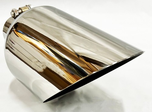 Exhaust Tip 6.00 X 12.00" Long 2.50 Inlet WW60012-250-BOSS-S Slant Polished 304 - Picture 2 of 5