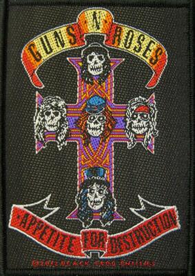 GUNS N' ROSES PATCH AUFNÄHER # 25 APPETITE FOR DESTRUCTION LOGO 10x7cm FLICKEN