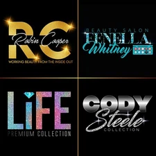 Luxury Glitter Custom Logo Design Unlimited Revisions Source Files