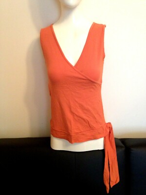 Chemisier Femme Orange Stretch Taille S-M - Occasion Porté Une Fois Marque Steps