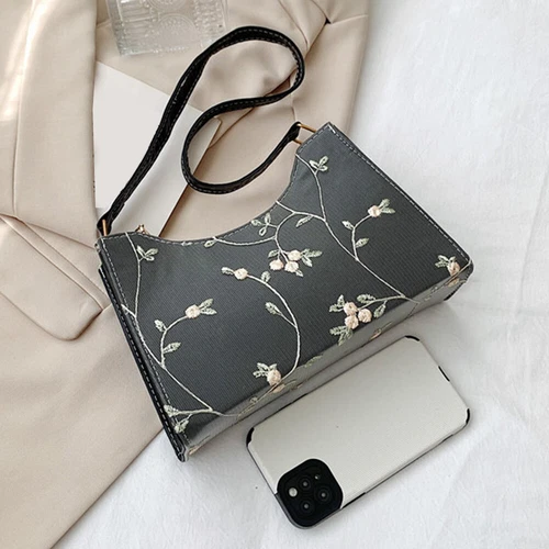 Damen Schultertasche Spitze Blumen Handtasche Hobo Bag weiches PU Leder Mädchen Handtasche - Bild 23 von 38
