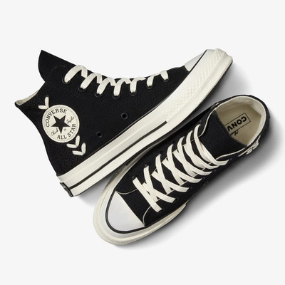 CONVERSE Black Canvas Sneakers High Top Chuck 70 Unisex Shoes Crafted Laces
