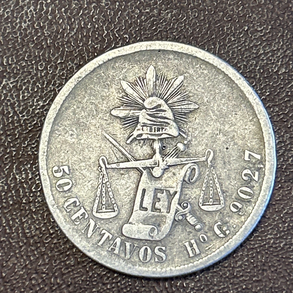 1894 Mexico Ho G 50 Centavos / 90% Silver  - Image 3 of 4