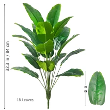 65-125Cm 24 Leaf Large Tropical Palm Tree Fake Banana Plant Leaves Real Touch St
