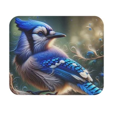 Vibrant Blue Jay Mouse Pad, Artistic Desk Accessory, Bird Lover Gift Idea, 9"x8"
