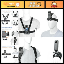 Chest/Head Strap Mount Bundle for Action Cameras - Compatible with GoPro, DJI, I
