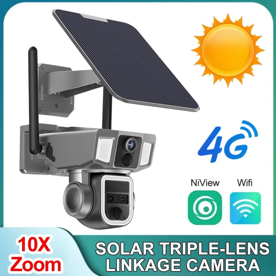 Camera Panel Solar Camera4G/Wifi Home Security Surveillance 10x Optical Zoom NEW - Image 3 of 4