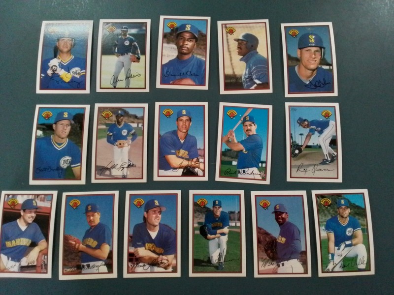 1989 Bowman Seattle Mariners- 16 Card Lot - Davis, Leonard, Reynolds, Martinez
