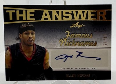 Allen Iverson 2016 Leaf Sports Heroes Famous Nicknames Auto /15