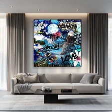 Yemaya Art Canvas | African Goddess Wall Decor | Spiritual Afro-Caribbean