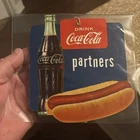 Vintage Rare Drinck Coca Cola Partners Fan Pull Sign