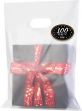 100 Pack Clear Plastic Bags, 9"X12" Merchandise Bags with Die Cut Handles