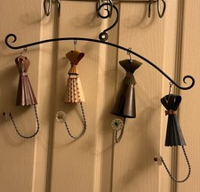 VTG Dress Shape Hooks with Wall Mounted Hanger Decorative Hanger Hook