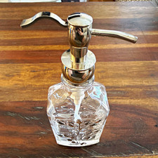 Decorative Clear Glass Refillable Soap Dispenser, Chrome Silver Pump
