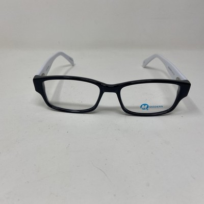 Modern Eyewear CHILL BLACK WHITE 51-17-140 Flex Hinge Eyeglasses RN36