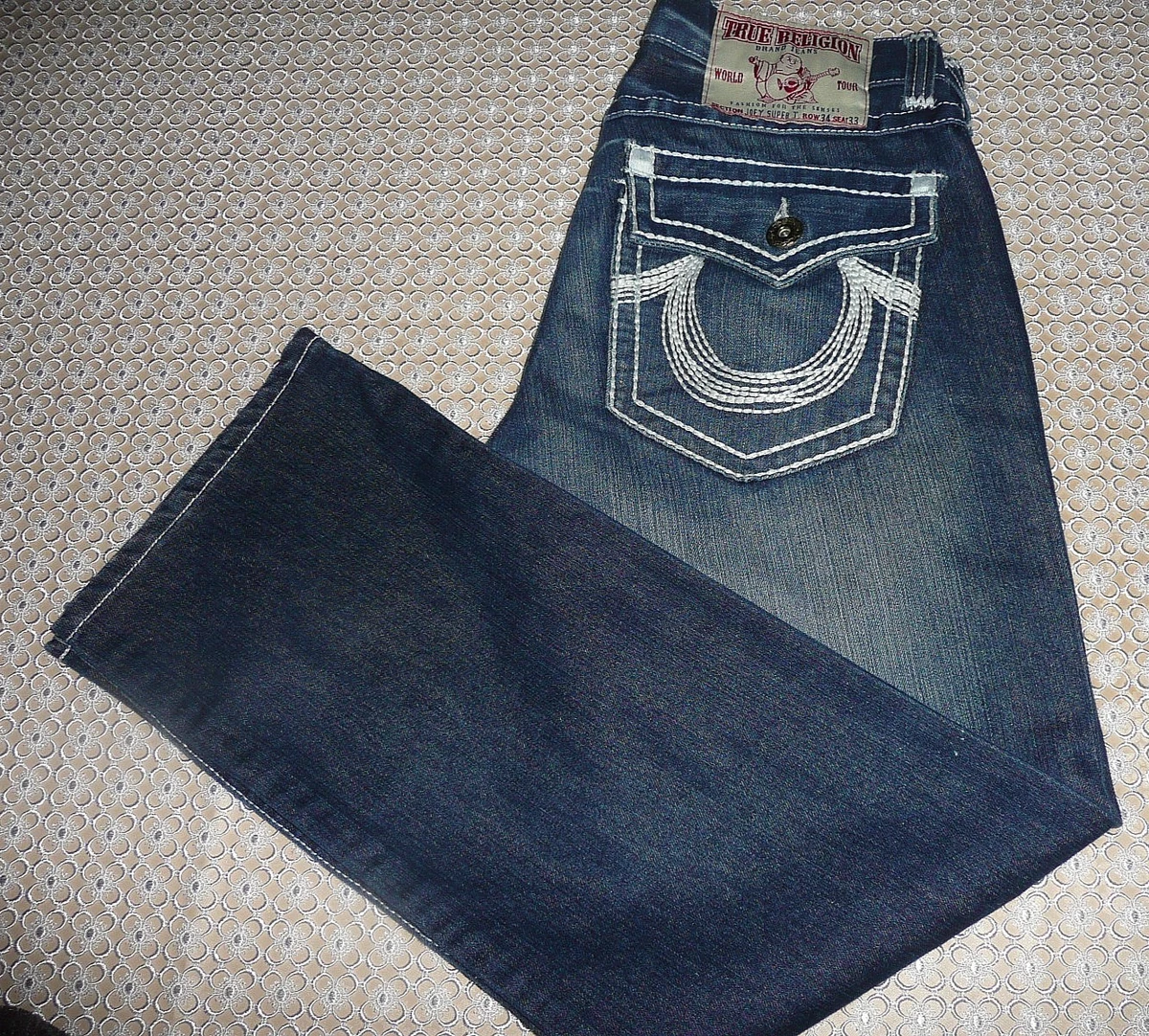 True Religion Denim Regular 34 Size Jeans Men's 33 in Inseam for