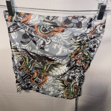 Ed Hardy Skirt Womens Small Death Before dishonor Mini Stretch Lined