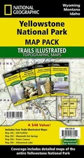 NATIONAL GEOGRAPHIC YELLOWSTONE NATIOANAL PARK  4 MAP PACK TRAILS ILLUSTRADED