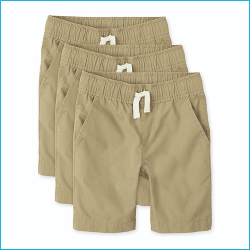 The Children's Place Boys Pull On Woven Shorts Tan 3 Pack Size 10 Elastic