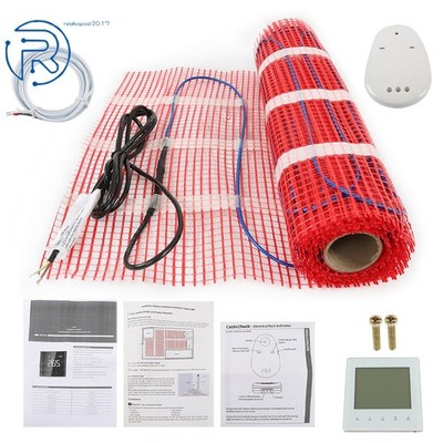 Electric Radiant Floor Heating System for Under Tile 20 Sqft Mat Kit 120 v US