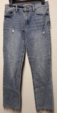 Joe's Jeans Lara Mid Rise Straight Ankle Distressed Jeans Women’s Size 26x25