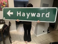 RARE! Vintage Bay Area Button Copy Sign 18”X 72” HAYWARD CA - 1964!