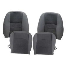  Front Driver and Passenger Side Bottom & Top Replacement Seat Covers Cloth 