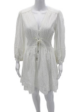 Zimmermann Womens Fit & Flare Mini Polka Dot V-Neck 3/4 Sleeve Dress Size 3