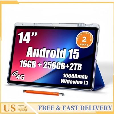 10,000mAh Callsky 14 inch Tablet Android 15 16GB RAM 256GB ROM 1920x1200 NEW