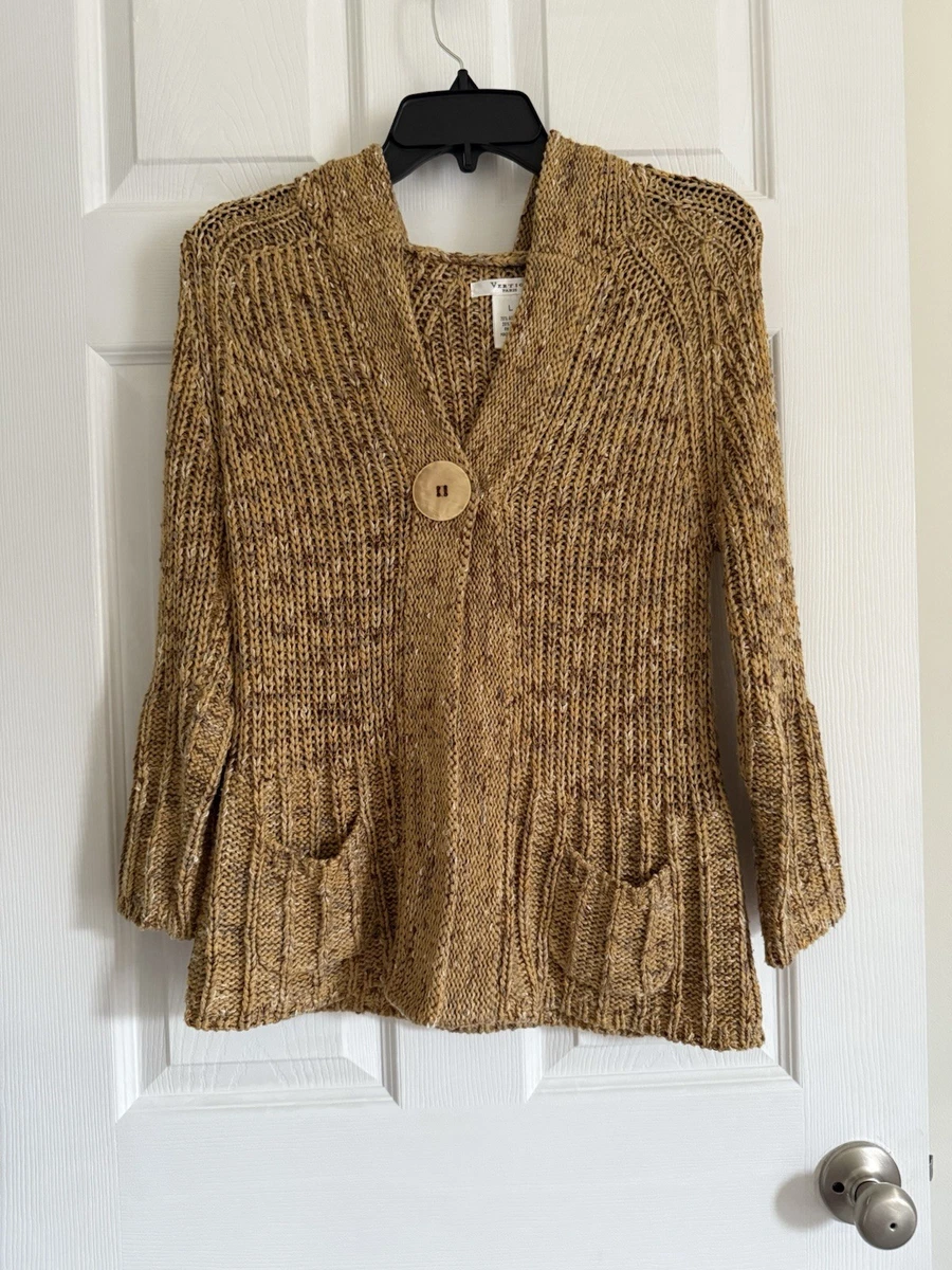 Pull Oversize Vertigo Femme Beige – Crochet Léger – Taille XS – Très Bon état