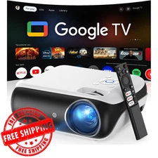 Official Licensed Google TV Smart Projector, HAPPRUN 4K UHD Home Theater with Do