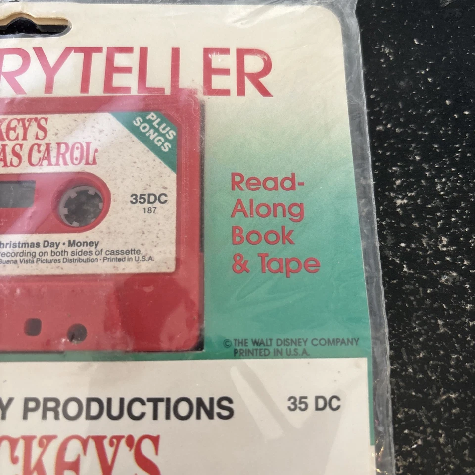 Walt Disney Mickey’s Christmas Carol Book w/ Read-Along Audio Cassette Tape New - Image 3 of 4