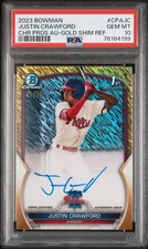 Justin Crawford 2023 Bowman Chrome Auto Gold Shimmer /50 PSA 10 Phillies #CPA-JC