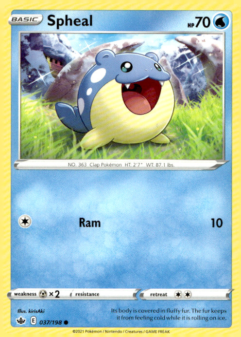 Spheal 037/198 Common Regular SWSH06: Chilling Reign NM