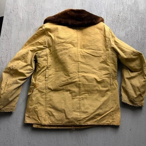 Vintage Mackinaw Jacket Large Tan 1940s Cotton Barnstormer Military image 5