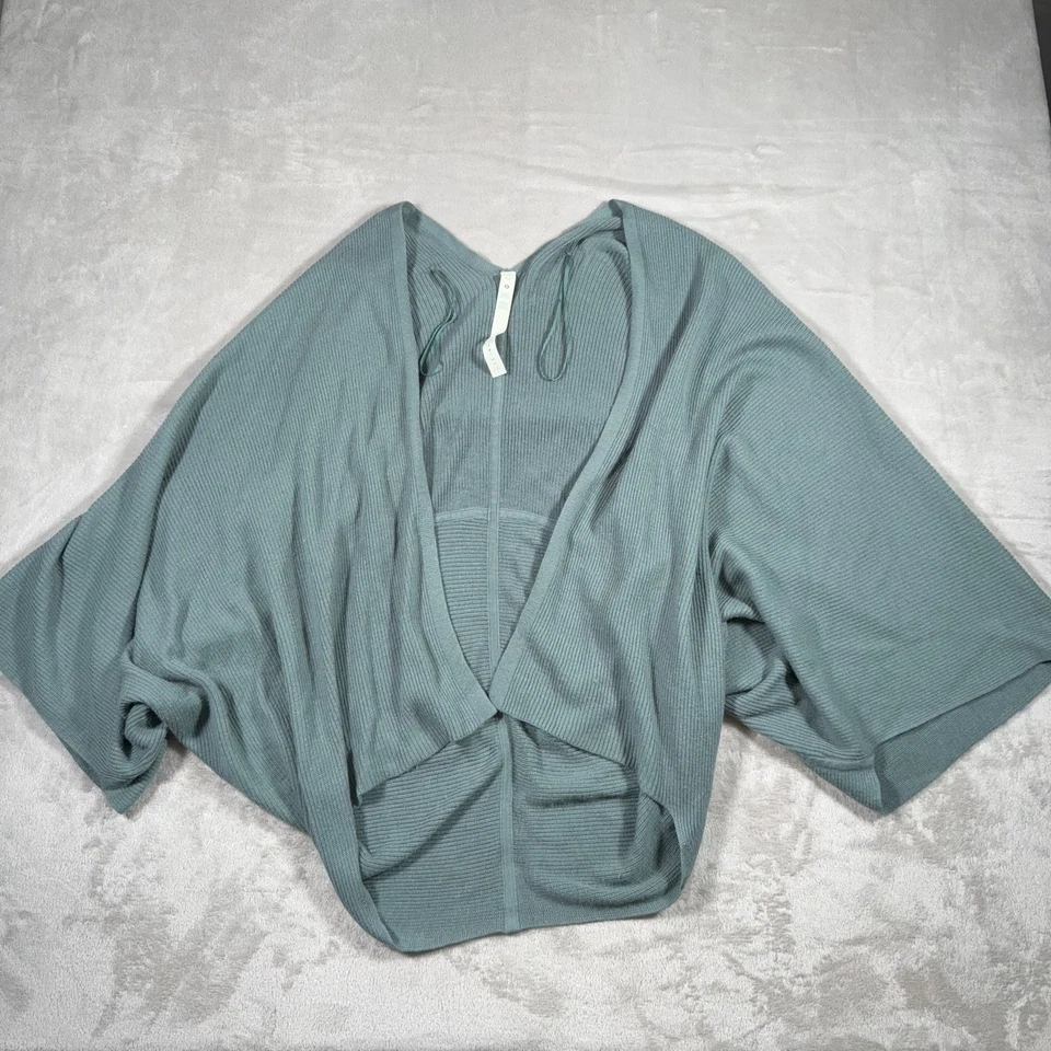 Cárdigan Lululemon Cashlu Tejido Texturizado Envolvente Abierto Suéter Verde Salvia XS/S Foto 2 de 4