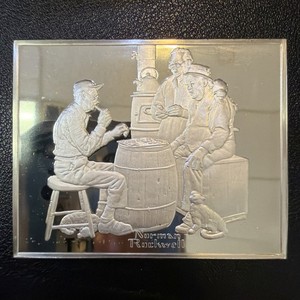 Norman Rockwell Fondest Memories The Checker Game Sterling Silver Proof I4023