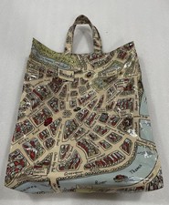 Harrods Knightsbridge London Map Tote Shopper Bag - PVC Coated Cotton