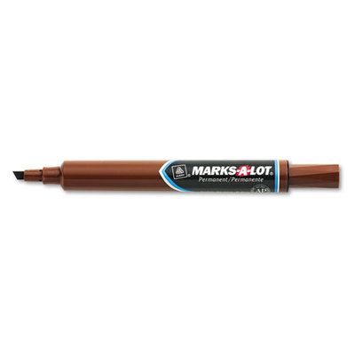 3 MARKS-A-LOT CHISEL TIP PERMANENT LARGE BROWN MARKER BOLD OR NARROW SIGNS METAL