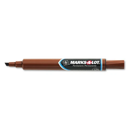 3 MARKS-A-LOT CHISEL TIP PERMANENT LARGE BROWN MARKER BOLD OR NARROW SIGNS METAL