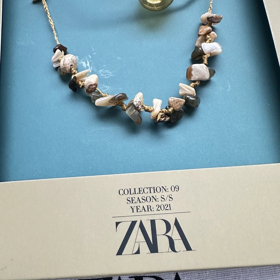 Nuevo Pack de Dos Collares Zara Piedra Cuentas Boho Edición Limitada 1856/906 Foto 4 de 4