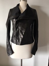 Nwt $745 June Black 100% Genuine Leather Jacket Size Xs