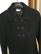 Black Wool Coat Women Ladies Size 8