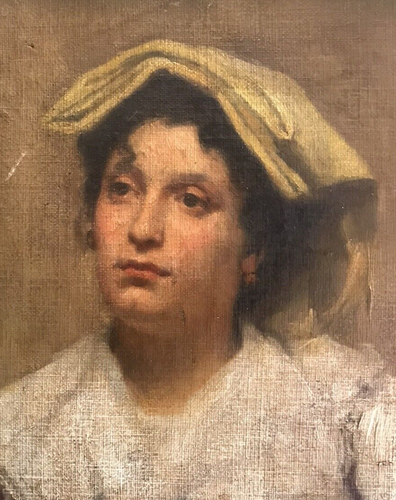 Portrait of Italian Water Carrier, oil on board, Marjorie C Bates (1883-1962) - Picture 2 of 18